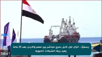 رسميًا.. إنزال أول كابل بحري مباشر بين مصر والأردن بعد 25 عاما يعيد ربط الشبكات الحيوية